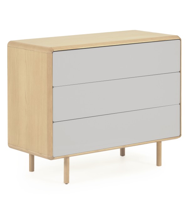 Комод Anielle из массива ясеня с тремя ящиками 98,9 x 78 см