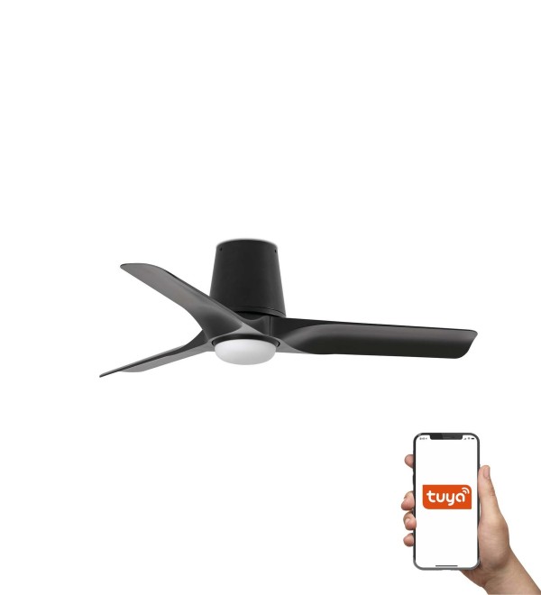 Потолочный вентилятор HEY TUB S Ш900MM черный 3 P LED 10W CCT TUYA
