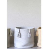 Корзина Древесный жемчужно-голубая 30*30