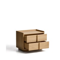 Прикроватная тумба Onix, 2 ящика, шпон дуба натурального цвета