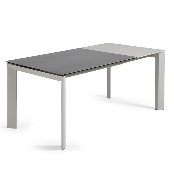 Стол Atta 120 (180) x80 серый керамический Vulcano Roca