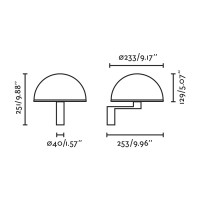 DOME Настенный светильник черный 1XE27