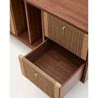 Сервант Elan 2 дверцы и 2 ящика шпон и массив ореха и шнур