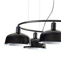 Люстра круглая TATAWIN M черная 5xE27
