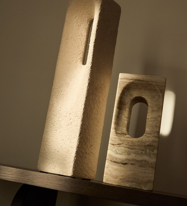 Скульптура Tesh из бежевого мрамора, 26 см