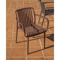 Уличный стул Isabellini из пластика коричневого цвета