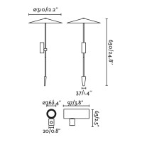 Ландшафтный светильник CLAP черный 630 LED 6W 3000K 38° C/PLAT S