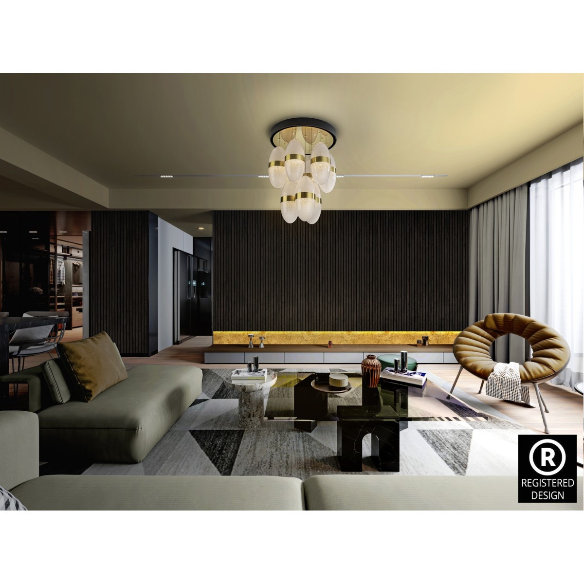 Подвесной светильник Garden 9L черный/бронзовый