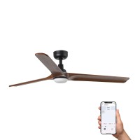 Потолочный вентилятор HEYWOOD L Ш1320 черный/орех 3P LED 10W TUYA