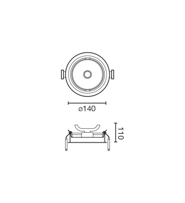 Встраиваемый светильник MINI OPTIC черный LED 18-25W 4000K 20є
