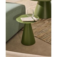 Журнальный столик Wilshire из стекла и стали зеленый Ø30cm
