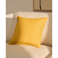 Чехол для подушки Luadia из желтого хлопка с плиссировкой, 50 x 50 см
