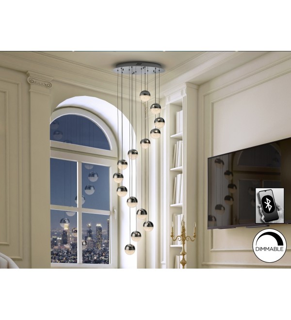 Подвесной светильник Sphere LED 14L Ø51 DIM BLUETOOTH хром