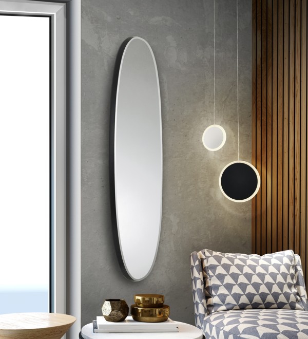 Зеркало овальное Aries 136X36 черное