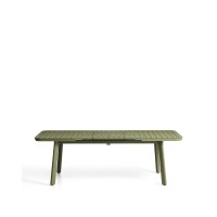 Раздвижной уличный стол Izola из алюминия с зеленой отделкой, 185 (235) x 100 см