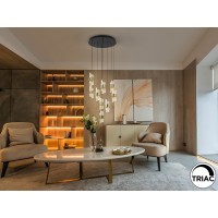 Люстра Iliada 9L черно-золотая D50