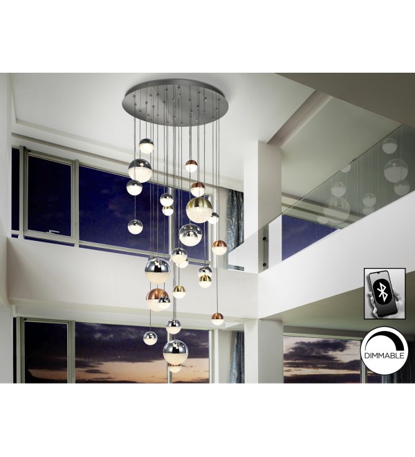 Подвесной светильник Sphere LED 27L Ø80 DIM BLUETOOTH ССТ цветной 500 см