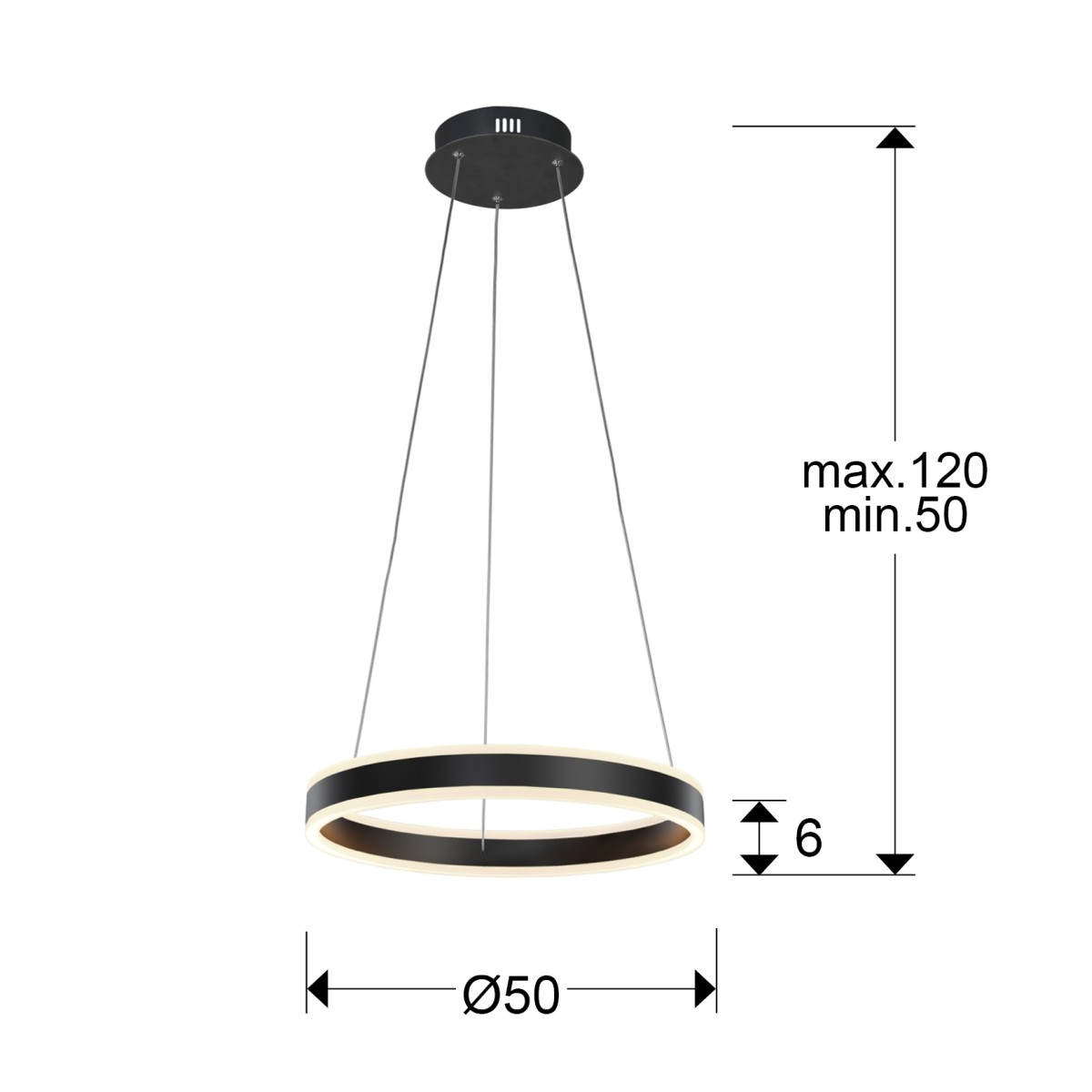 Подвесной светильник Helia Ø50 LED черный матовый