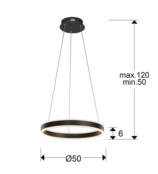 Подвесной светильник Helia Ø50 LED черный матовый