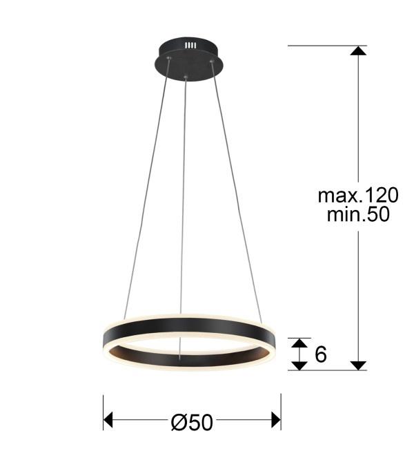 Подвесной светильник Helia Ø50 LED черный матовый