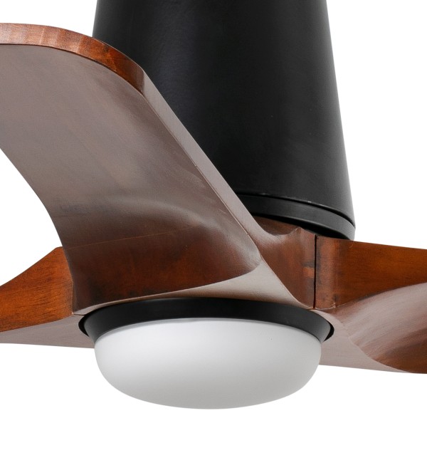 Потолочный вентилятор HEYWOOD TUB S Ш900mm черный/орех 3P LED 10W CCT
