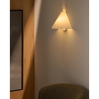 Настенный светильник Lumeni из бежевого каучукового дерева и льна, 30 см