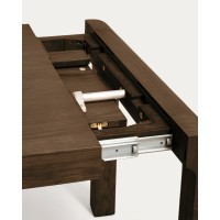 Раздвижной стол Erisia из массива дуба с отделкой под темный орех, 180 (230) x 90 см