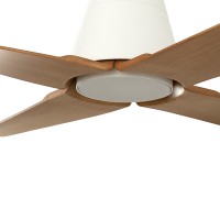 Вентилятор с освещением TYPHOON DC Ш1300MM белый / дерево 4Р IP44 19W 3000K