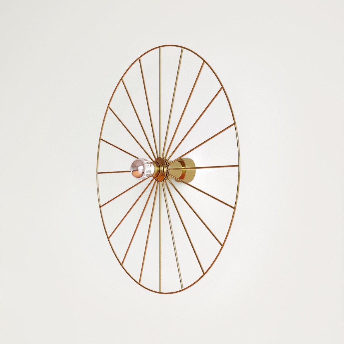 Бра Wheel 60 см золотой + цоколь 15 см золотой