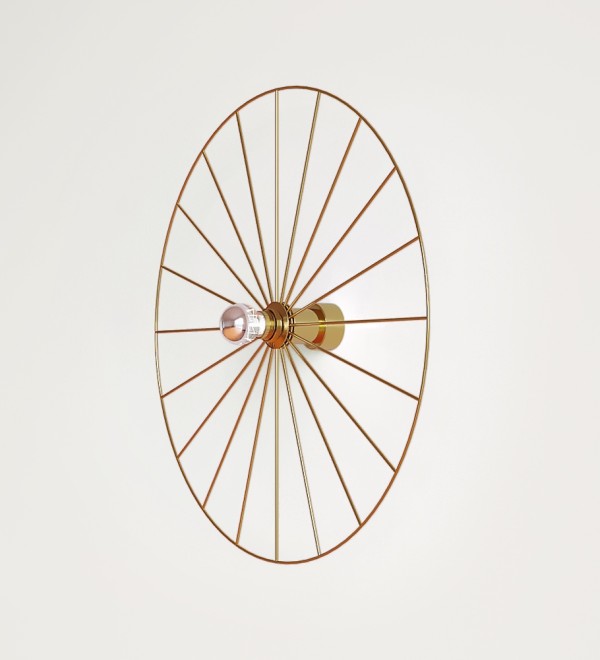Бра Wheel 60 см золотой + цоколь 15 см золотой