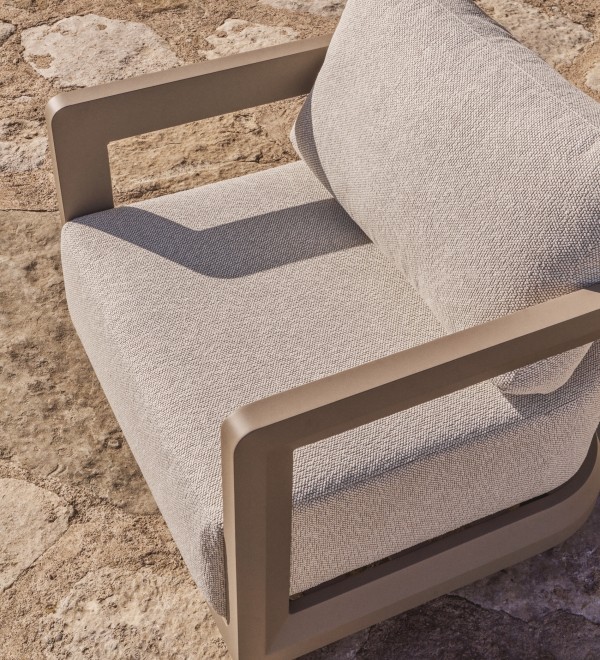 Уличное кресло Nerano из алюминия цвета таупе