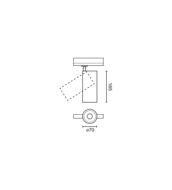 Трековый светильник Fost Ш70 43W черный 18° 3000K CRI97