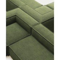 4-местный угловой диван Blok в зеленом толстом вельвете 290 x 290 см