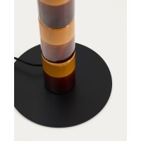 Торшер Mavran из коричневой керамики с хлопковым абажуром