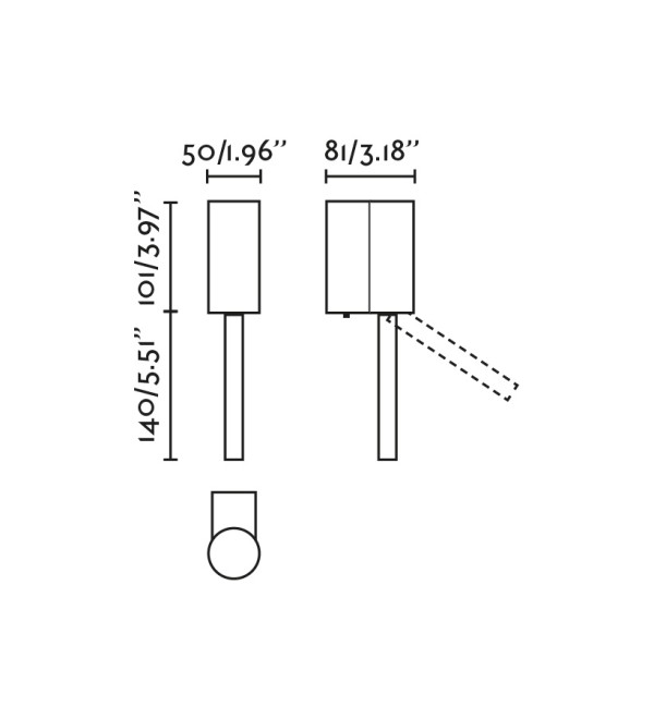 DANTE Бра для чтения матовое золото LED 3W 2700K