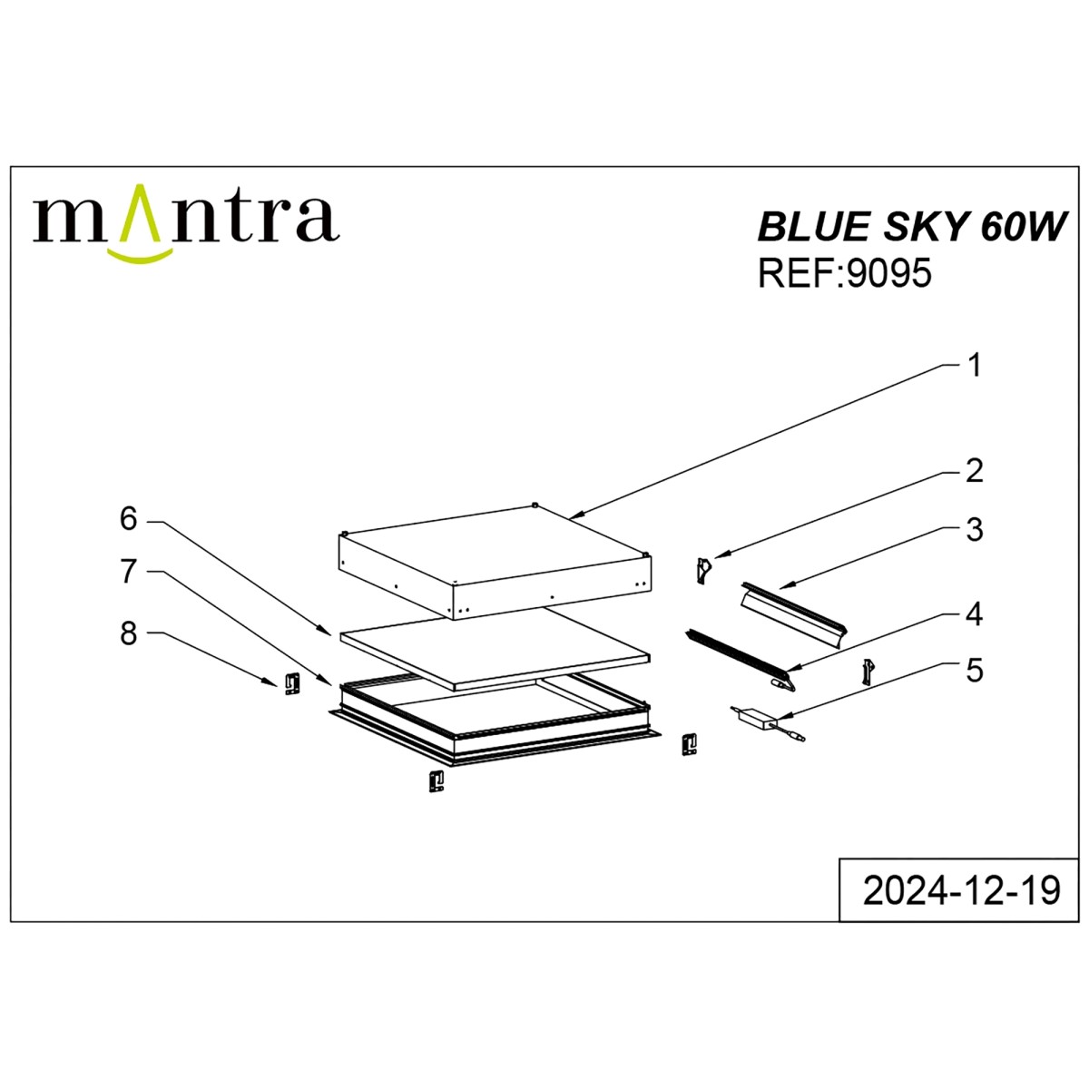 9095 Встраивамое светодиодное окно MANTRA BLUE SKY