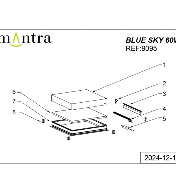 9095 Встраивамое светодиодное окно MANTRA BLUE SKY