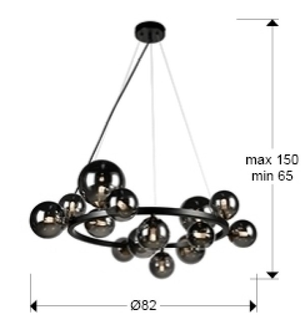 Люстра Astros 14L черная