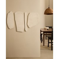 Комплект Siluna из 4 настенных панно из белого папье-маше