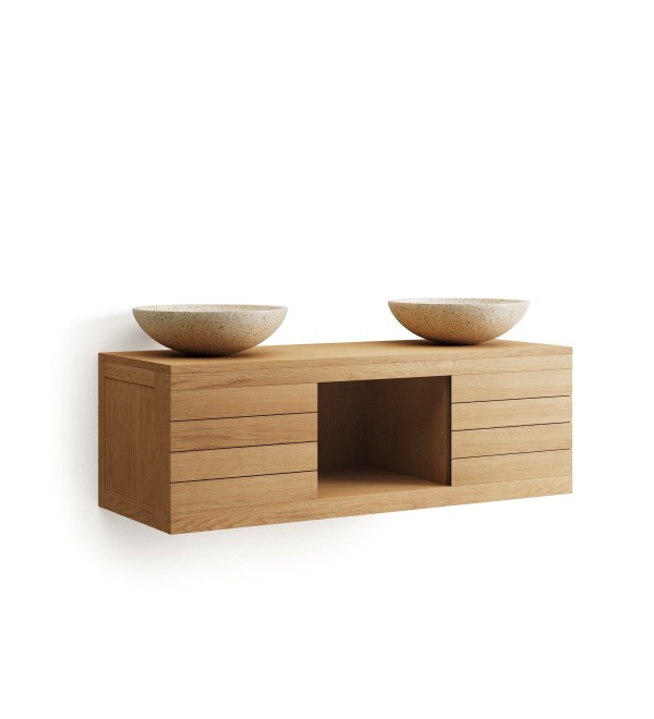 Kenta Мебель для ванной из массива тика с натуральной отделкой, 120 x 45 см