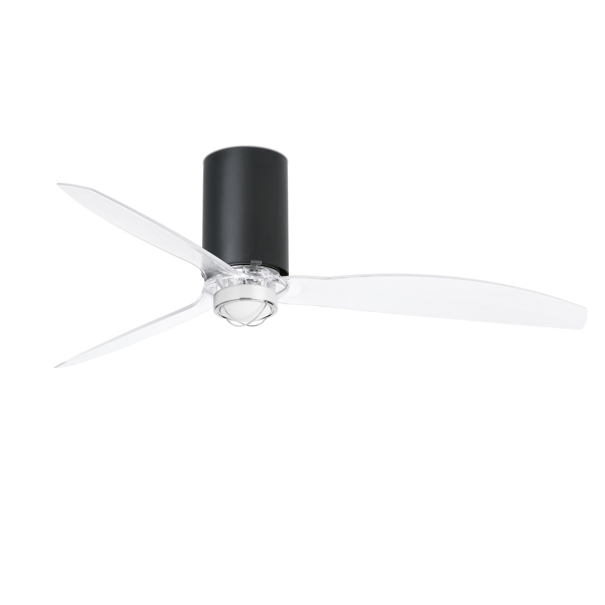 Потолочный вентилятор Mini Tube Fan LED мат. черный/прозрачный 128 см