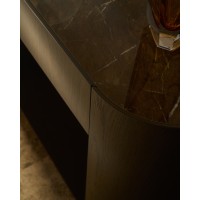 Консоль Nemore с 2 ящиками из шпона дуба и керамики Emperador