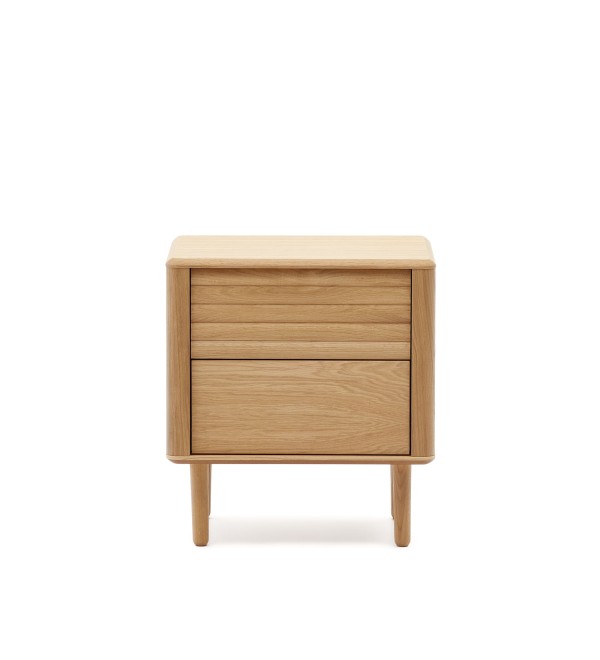 Lenon Тумбочка с 2 ящиками из шпона дуба 50 x 55 см