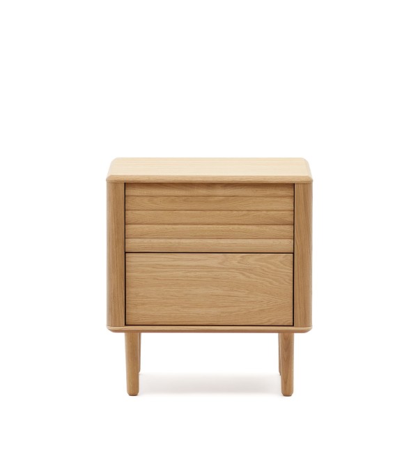 Lenon Тумбочка с 2 ящиками из шпона дуба 50 x 55 см