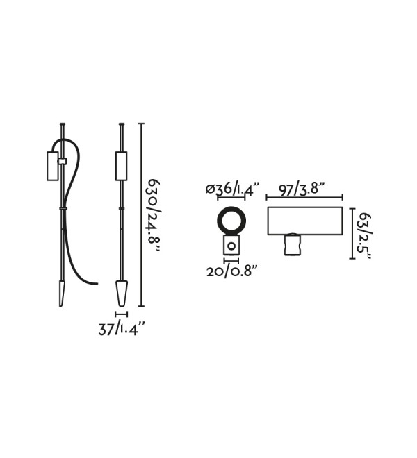 CLAP Ландшафтный светильник черный 630 LED 6W 3000K 38°