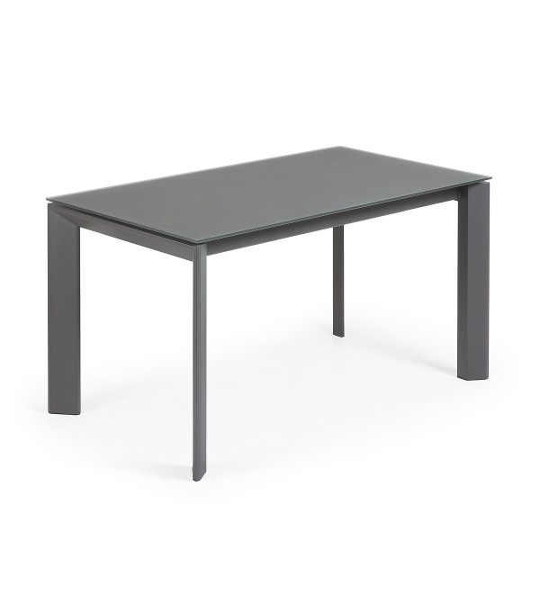 Стол Atta 140 (200) x90 темно-серый, стекло