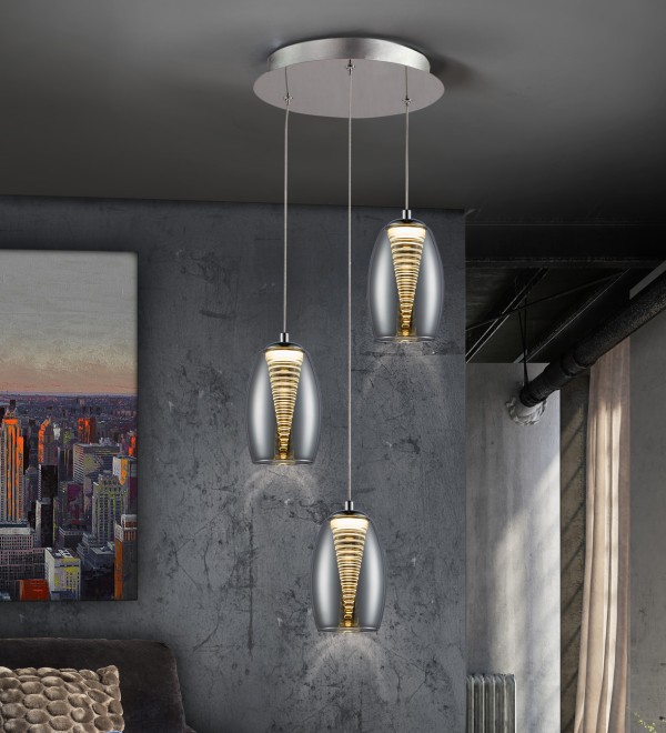 Подвесной светильник Nebula 3L LED хром