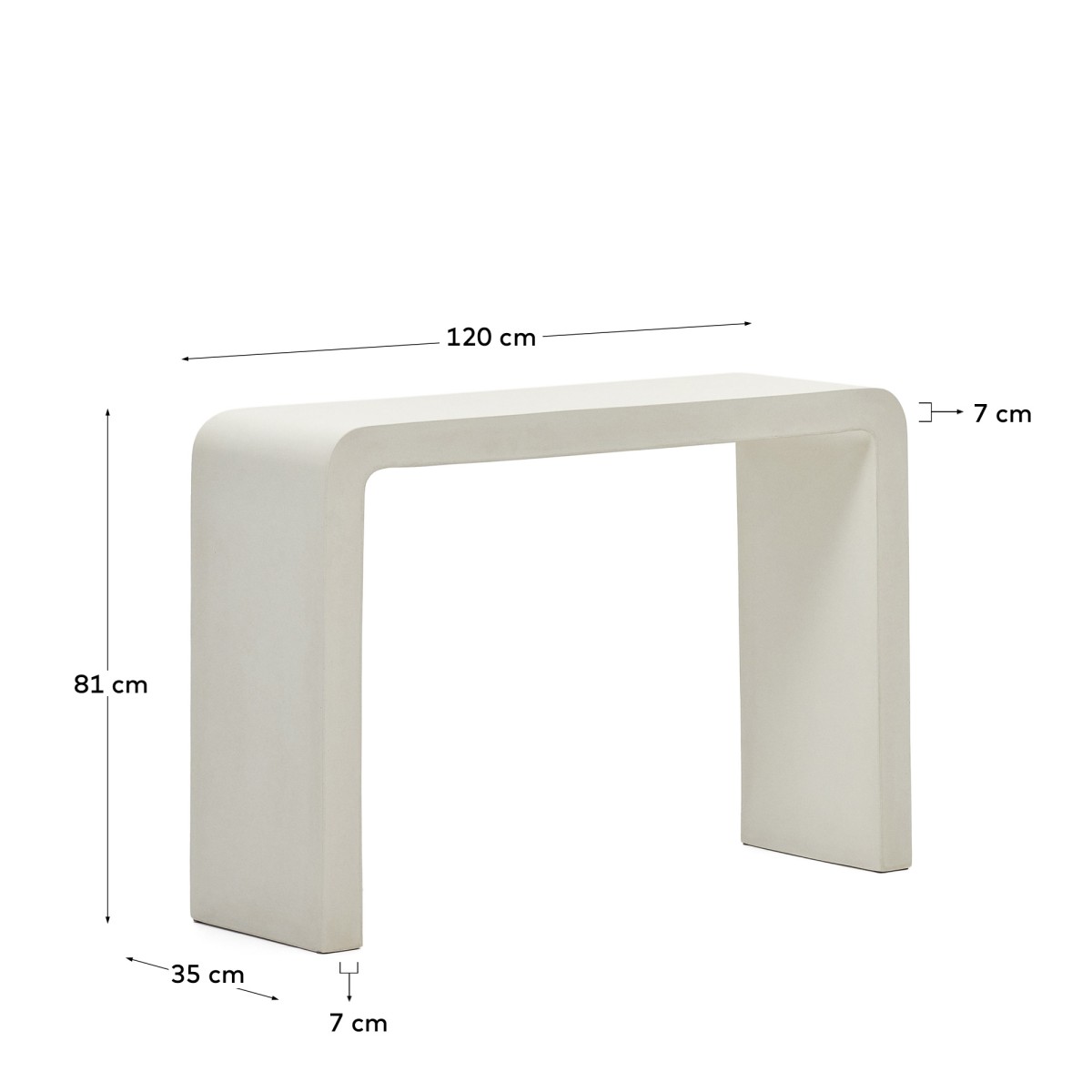 Aiguablava Консоль из белого цемента 120 x 80 см