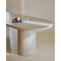 Стол Nealy из лакированного МДФ в отделке экрю, 200 x 100