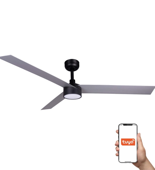 Потолочный вентилятор CRUISER XL Ш1600MM черный/алюминиевый 3 P 18W LED DIM TUYA